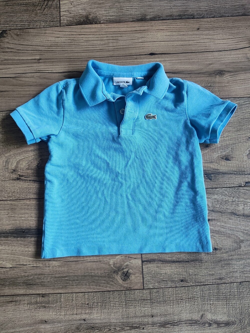 Lacoste Kids Bright Blue Cotton Polo with Crocodile Logo